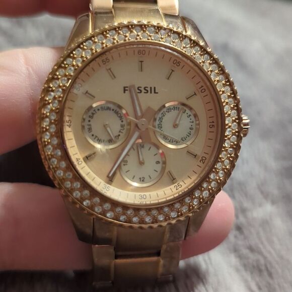 3'Women's FOSSIL "Stella" Multi-Function Gemmed Watches ES-3003, 9105, 8989 - Picture 5 of 17